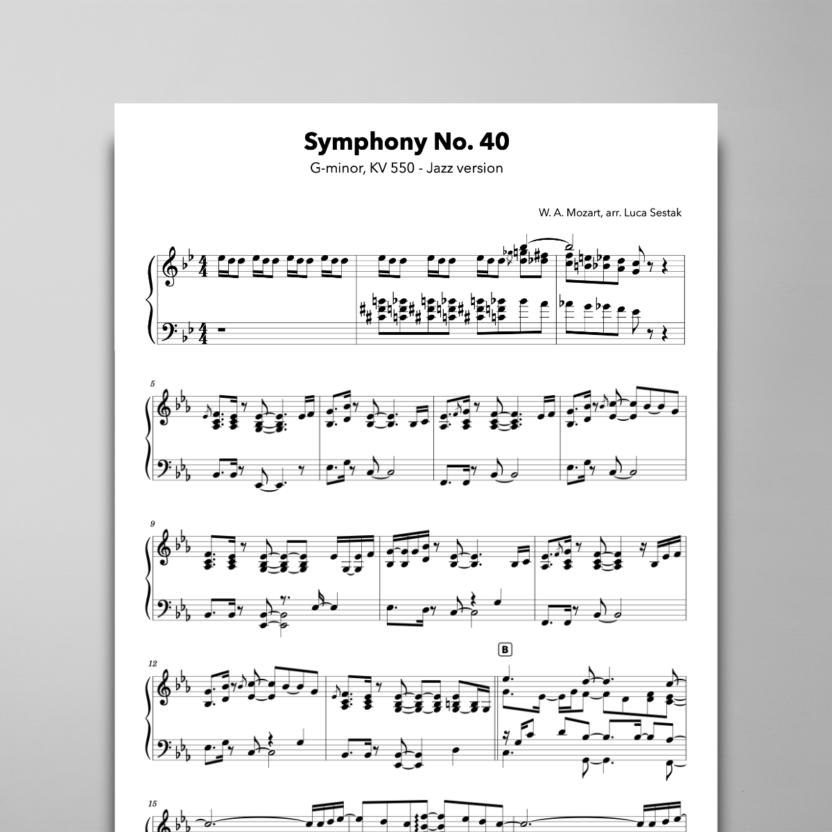 Symphony X Best 楽譜集 Luca Sestak | Symphony No. 40 G minor [PDF + WAV]